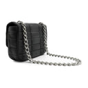 セリーヌ CELINE マトラッセ モノクローム ブラック レザー ショルダーバッグ シルバー金具 黒 ロゴ チェーンショルダー チェーンバッグ