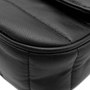 セリーヌ CELINE マトラッセ モノクローム ブラック レザー ショルダーバッグ シルバー金具 黒 ロゴ チェーンショルダー チェーンバッグ