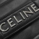 セリーヌ CELINE マトラッセ モノクローム ブラック レザー ショルダーバッグ シルバー金具 黒 ロゴ チェーンショルダー チェーンバッグ