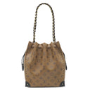 ルイヴィトン LOUIS VUITTON ノエ トランク M13324 モノグラムリバース レザー モノグラムリバース ショルダーバッグ ゴールド金具 茶 黒 ワンショルダー