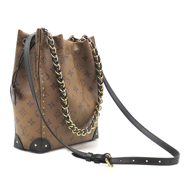ルイヴィトン LOUIS VUITTON ノエ トランク M13324 モノグラムリバース レザー モノグラムリバース ショルダーバッグ ゴールド金具 茶 黒 ワンショルダー