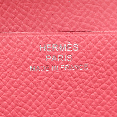 エルメス HERMES ベアンスフレ ローズアザレ ヴォーエプソン 長財布 シルバー金具 二つ折り財布
