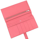 エルメス HERMES ベアンスフレ ローズアザレ ヴォーエプソン 長財布 シルバー金具 二つ折り財布