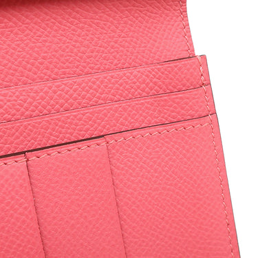 エルメス HERMES ベアンスフレ ローズアザレ ヴォーエプソン 長財布 シルバー金具 二つ折り財布