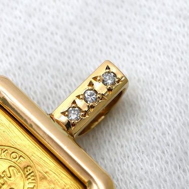 コルム CORUM UBS インゴット ダイヤモンド イエローゴールド K24YG K18YG ダイヤモンド ペンダントトップ 純度999.9 純金 3石 3粒 ヴィンテージ