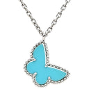 ヴァンクリーフアーペル Van Cleef & Arpels スウィート アルハンブラ パピヨン VCARF80500 ブルー×ホワイトゴールド K18WG ターコイズ ネックレス Au750 18K WG ターコイズ VCA