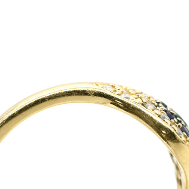 イレアナ マクリ ILEANA MAKRI キャッツアイ 01.0071.02.236-4 ブルー×グリーン×イエローゴールド K18YG ダイヤモンド ブルーサファイア ツァボライト リング 指輪 Au750 K18 蛇 ダイヤ サファイア ツァボライト 10号