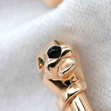 カルティエ Cartier パンテール ドゥ カルティエ N6711617 ピンクゴールド K18PG オニキス ツァボライト #17 ブレスレット バングル 18K 750PG オニキス ツァボライト