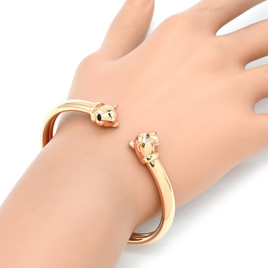カルティエ Cartier パンテール ドゥ カルティエ N6711617 ピンクゴールド K18PG オニキス ツァボライト #17 ブレスレット バングル 18K 750PG オニキス ツァボライト