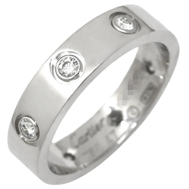 カルティエ Cartier LOVE ミニラブリング フルダイヤ B4050600 ホワイトゴールド K18WG ダイヤモンド #47(JP7) リング 指輪 スモールモデル 750 18K WG 8石 8P 7号