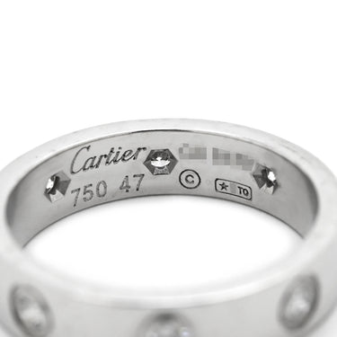 カルティエ Cartier LOVE ミニラブリング フルダイヤ B4050600 ホワイトゴールド K18WG ダイヤモンド #47(JP7) リング 指輪 スモールモデル 750 18K WG 8石 8P 7号