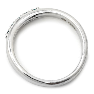 タサキ TASAKI トルマリン カーブリング ブルー×プラチナシルバー Pt900 トルマリン リング 指輪 TASAKI プラチナ 緑 5P 11.5号