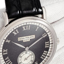 腕時計 パテックフィリップ PATEK PHILIPPE カラトラバ 5022G-001 手巻き メンズ OH済 K18WG無垢 ブラック スモールセコンド ローマン