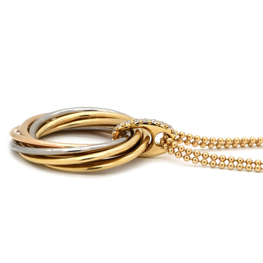 カルティエ Cartier トリニティ 7連 ダイヤペンダント B7224806 イエローゴールド×ピンクゴールド×ホワイトゴールド K18PG K18YG K18WG ダイヤモンド ネックレス 3カラー 18金 750