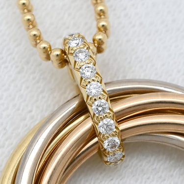 カルティエ Cartier トリニティ 7連 ダイヤペンダント B7224806 イエローゴールド×ピンクゴールド×ホワイトゴールド K18PG K18YG K18WG ダイヤモンド ネックレス 3カラー 18金 750