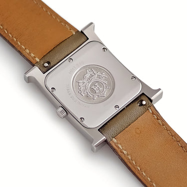 腕時計 エルメス HERMES Hウォッチ MM ドゥブルトゥール HH1.510 クオーツ レディース H型 ホワイト 白 アラビア ギョウシェ