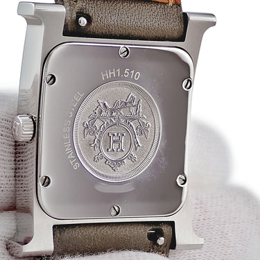 腕時計 エルメス HERMES Hウォッチ MM ドゥブルトゥール HH1.510 クオーツ レディース H型 ホワイト 白 アラビア ギョウシェ