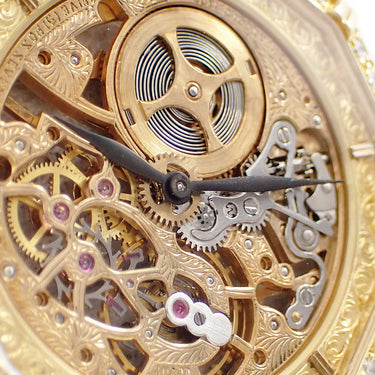腕時計 オーデマピゲ AUDEMARS PIGUET スケルトン メカニカルウォッチ 手巻き メンズ OH済 K18YG無垢 純正ダイヤ イエローゴールド