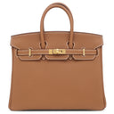 エルメス HERMES バーキン 25 ゴールド トゴ ハンドバッグ ゴールド金具 新品 未使用 茶 2026年製