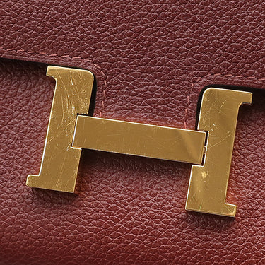 エルメス HERMES コンスタンス トゥーゴー ルージュアッシュ エバーカラー 長財布 ゴールド金具 赤茶