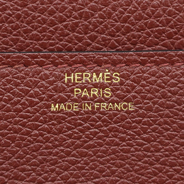 エルメス HERMES コンスタンス トゥーゴー ルージュアッシュ エバーカラー 長財布 ゴールド金具 赤茶