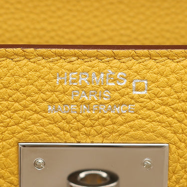 エルメス HERMES ケリータッチ28 内縫い ジョーヌアンブル トゴ アリゲーター 2WAYバッグ シルバー金具 黄色 アリゲーター ショルダー