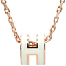 エルメス Hermes ポップアッシュ ミニ ペンダント ホワイトXローズゴールド GP ラッカー ネックレス ピンクゴールド金具 白 Hモチーフ 新品 未使用