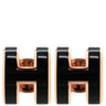 エルメス Hermes ポップアッシュ Hピアス ミニ ブラック×ローズゴールド GP エナメル ピアス ピンクゴールド 黒 Hモチーフ 新品 未使用