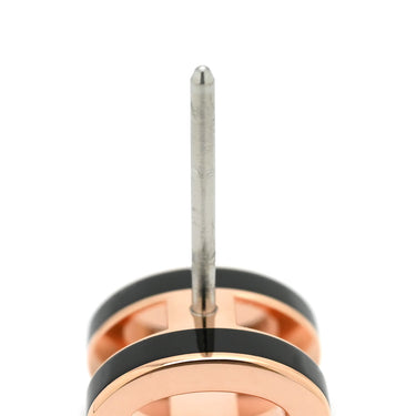 エルメス Hermes ポップアッシュ Hピアス ミニ ブラック×ローズゴールド GP エナメル ピアス ピンクゴールド 黒 Hモチーフ 新品 未使用