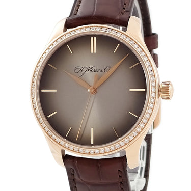 腕時計 H.モーザー H. MOSER & CIE. エンデバー センターセコンド 1200-0400 自動巻き メンズ K18RG無垢 純正ダイヤ シグネチャーフュメ