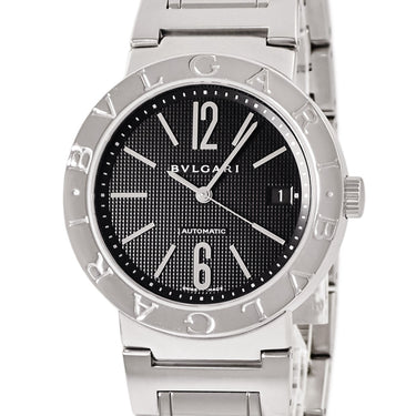 腕時計 ブルガリ BVLGARI ブルガリブルガリ BB38BSSDAUTO/N BB38SS 自動巻き メンズ OH済 ブラック デイト バー アラビア ギョウシェ