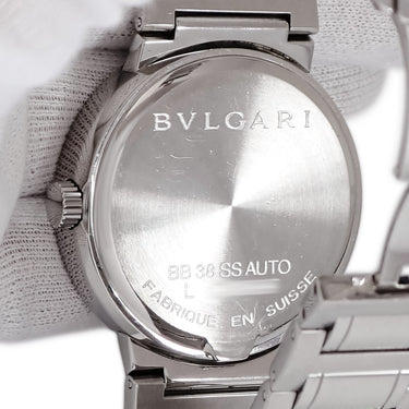 腕時計 ブルガリ BVLGARI ブルガリブルガリ BB38BSSDAUTO/N BB38SS 自動巻き メンズ ブラック デイト バー アラビア ギョウシェ