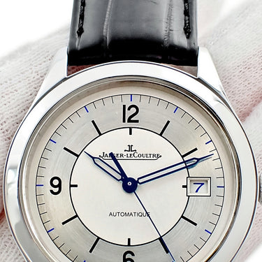 腕時計 ジャガールクルト JAEGER LECOULTRE マスター コントロール デイト Q1548530 176.8.40.S 自動巻き メンズ 青針 シースルーバック
