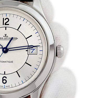 腕時計 ジャガールクルト JAEGER LECOULTRE マスター コントロール デイト Q1548530 176.8.40.S 自動巻き メンズ 青針 シースルーバック