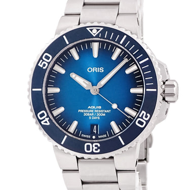 腕時計 オリス ORIS アクイスデイト キャリバー400 01 400 7763 4135-07 8 24 自動巻き メンズ ブルー 逆回転防止ベゼル