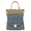 ルイヴィトン LOUIS VUITTON フラットショッパー M95018 モノグラムデニム モノグラムデニム トートバッグ ゴールド金具 青 ネームタグ欠品