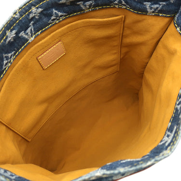 ルイヴィトン LOUIS VUITTON フラットショッパー M95018 モノグラムデニム モノグラムデニム トートバッグ ゴールド金具 青 ネームタグ欠品