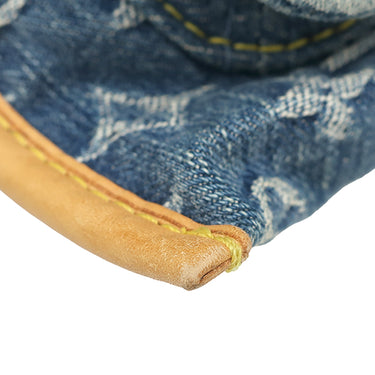 ルイヴィトン LOUIS VUITTON フラットショッパー M95018 モノグラムデニム モノグラムデニム トートバッグ ゴールド金具 青 ネームタグ欠品