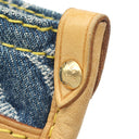 ルイヴィトン LOUIS VUITTON フラットショッパー M95018 モノグラムデニム モノグラムデニム トートバッグ ゴールド金具 青 ネームタグ欠品