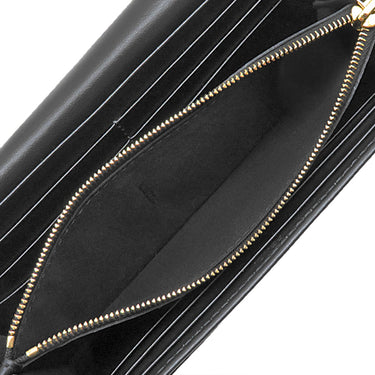 フェンディ FENDI FFダイヤモンド コンチネンタルウォレット 8M0251 ブラック レザー 長財布 ゴールド金具 黒 フラップ式 小銭入れ