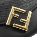 フェンディ FENDI FFダイヤモンド コンチネンタルウォレット 8M0251 ブラック レザー 長財布 ゴールド金具 黒 フラップ式 小銭入れ
