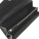 フェンディ FENDI FFダイヤモンド コンチネンタルウォレット 8M0251 ブラック レザー 長財布 ゴールド金具 黒 フラップ式 小銭入れ