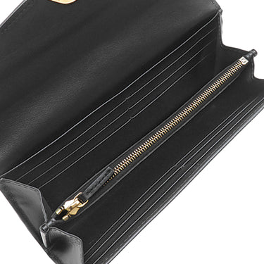 フェンディ FENDI FFダイヤモンド コンチネンタルウォレット 8M0251 ブラック レザー 長財布 ゴールド金具 黒 フラップ式 小銭入れ