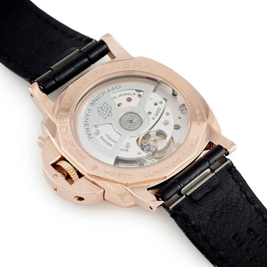 腕時計 パネライ PANERAI ルミノール ドゥエ PAM01029 V番 自動巻き レディース V番 K18RG無垢 ブラック デイト スモールセコンド