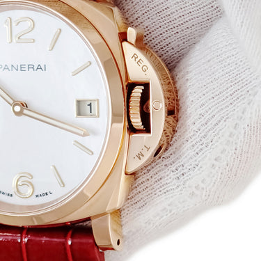 腕時計 パネライ PANERAI ルミノール ピッコロ ドゥエ ゴールドテック マドレペルラ PAM01280 X番 自動巻き レディース X番 K18 シェル
