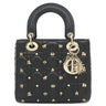 クリスチャン・ディオール Christian Dior レディディオール ブラック レザー 2WAYバッグ ゴールド金具 黒 ショルダー ハンドバッグ 星座