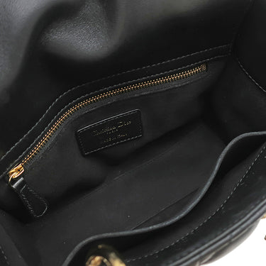クリスチャン・ディオール Christian Dior レディディオール ブラック レザー 2WAYバッグ ゴールド金具 黒 ショルダー ハンドバッグ 星座