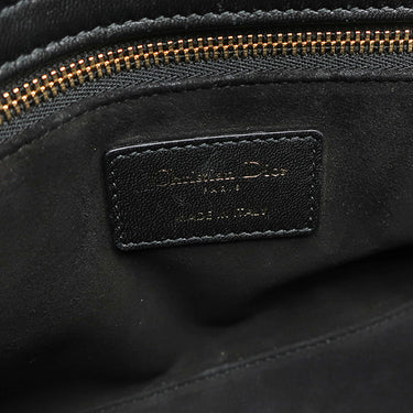 クリスチャン・ディオール Christian Dior レディディオール ブラック レザー 2WAYバッグ ゴールド金具 黒 ショルダー ハンドバッグ 星座