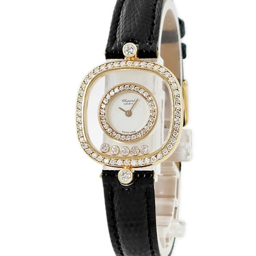 腕時計 ショパール CHOPARD ハッピーダイヤモンド 20/4959 クオーツ レディース K18YG無垢 純正ダイヤ ムービング