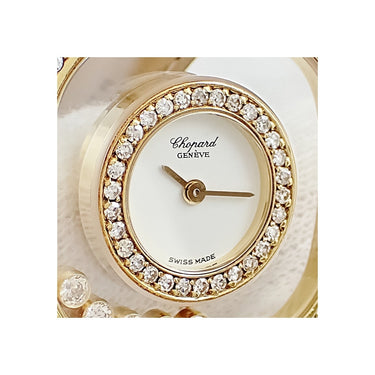 腕時計 ショパール CHOPARD ハッピーダイヤモンド 20/4959 クオーツ レディース K18YG無垢 純正ダイヤ ムービング